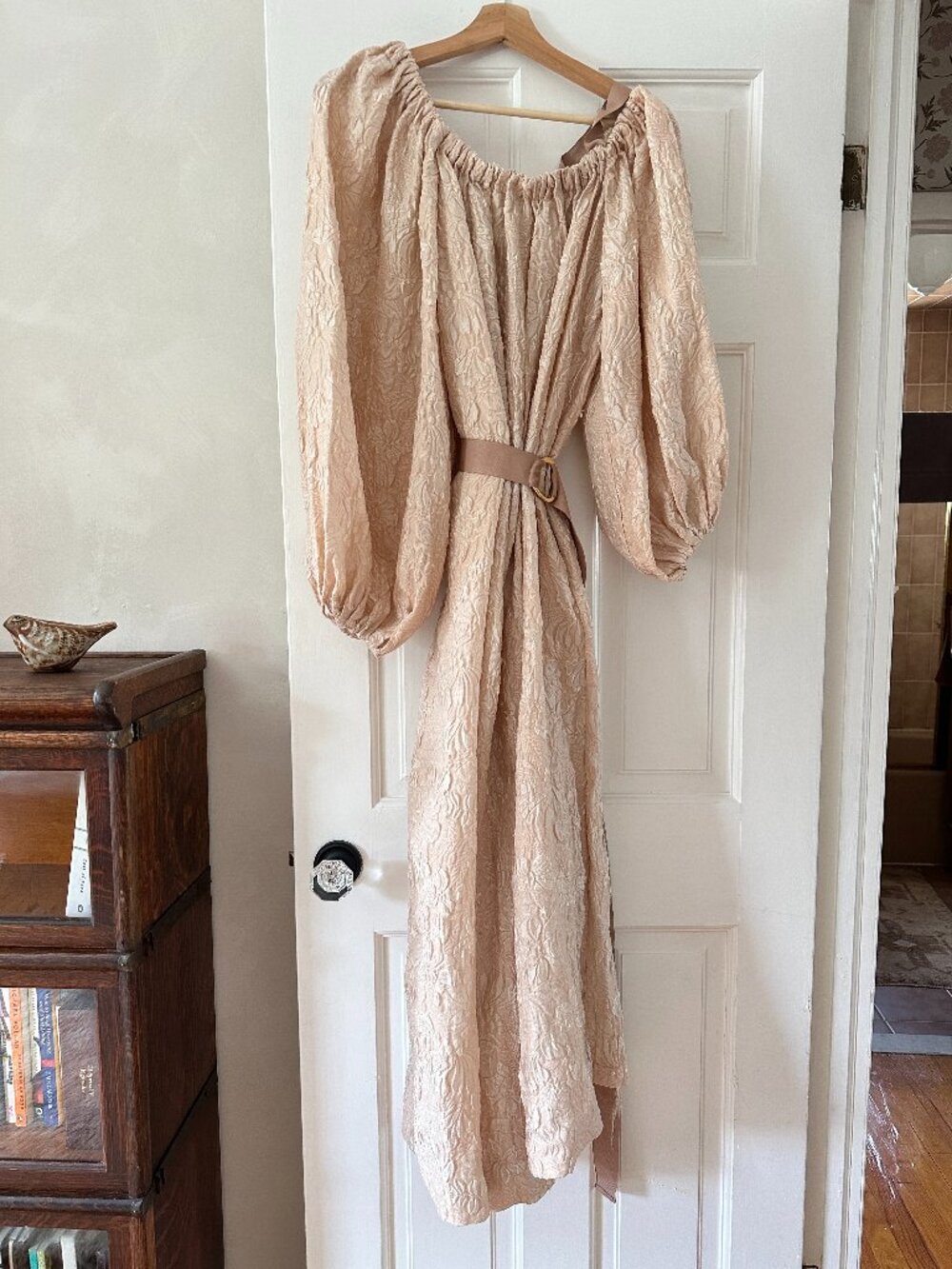 Ulla Johnson Puff Sleeve Belted Dress, Peony